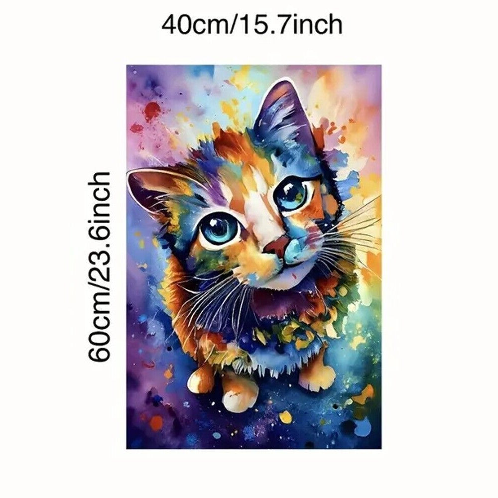 Contemporary Art Vibrant Cat Canvas Print 15.7" x 23.6" Stunning! NEW! Home & Garden:Home Décor:Posters & Prints Style Your Walls